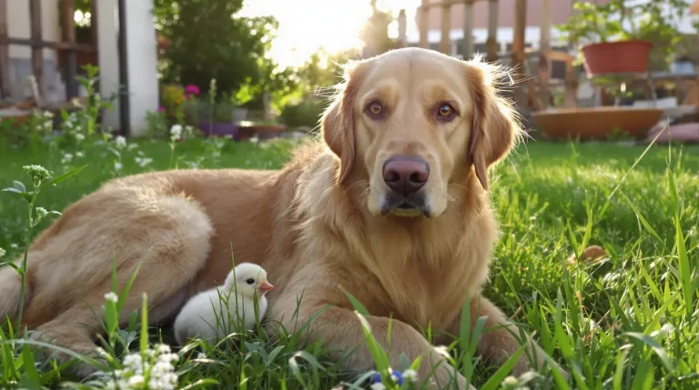 Il quitte la ville pour ce havre de paix : son golden retriever se lie d&rsquo;amitié avec les animaux de la ferme